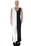 Black White Casual Polyester Mouth Graphic Sleeveless Strappy Tank Jumpsuit TZ1091