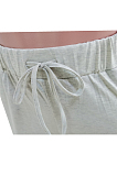 Black Casual Cotton Letter Short Sleeve V Neck Tee Top Pants Sets F8280