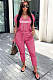Rose Red Casual Cotton Letter Short Sleeve V Neck Tee Top Pants Sets F8280