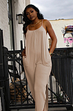 Red Casual Sleeveless Round Neck Cami Jumpsuit KF168