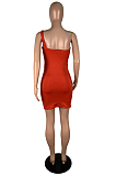 Red Sexy Polyester Sleeveless Mid Waist Mini Dress CY1182