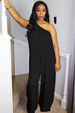 Black Casual Polyester Sleeveless Tank Jumpsuit DMM8123