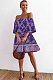 Purple Romantic Woven Fabric Tropical Woven Fabric High Waist Tube Dress NS5892