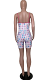 Pink Simplee Polyester Sleeveless Round Neck All Over Print Cami Jumpsuit YSS8016
