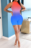 Light Blue Casual Polyester Sleeveless Round Neck Bodycon Jumpsuit HM5333