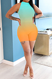 Light Blue Casual Polyester Sleeveless Round Neck Bodycon Jumpsuit HM5333