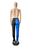 Blue Pink Casual Polyester Contrast Binding Harem/Genie Pants YLY689
