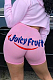 Pink Sexy Polyester Letter Low Waist Shorts SDD9309