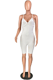 White Sexy Polyester Sleeveless Backless Cami Jumpsuit W8295
