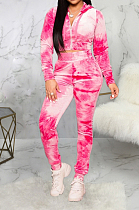 Casual Polyester Long Sleeve All Over Print Hoodie Long Pants Sets SMR9650