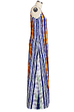 Multi Casual Polyester Sleeveless V Neck Flat Pocket Slip Dress SMR9662
