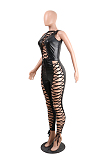 Hot style sexy slim bodysuit with corns and zippers nightclub outfit KF40