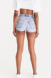 Casual Jeans Eyelet Knotted Strap High Waist Shorts LA3203