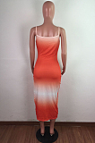 Casual Polyester gradual change Sleeveless Strappy Slip Dress LA3206
