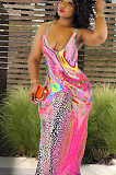 Orange Sexy Polyester Sleeveless Tank Dress HY5027