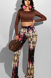 White Casual Polyester Flare Leg Pants ML7355