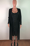 Casual Nylon Coat pit hanging skirt over coat medium length  two-piece skirt set QZ4211