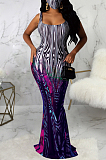 Casual Sleeveless Strappy Round Neck All Over Print Long Dress SMR9670