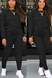 Yellow Casual Polyester Long Sleeve Round Neck Tee Top Long Pants Sets SN3821