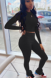Pink Casual Polyester Long Sleeve Round Neck Tee Top Flare Leg Pants Sets LMM8175