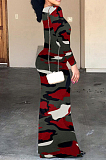 Casual Venetian Long Sleeve Round Neck Self Belted Mid Waist Long Dress T3393