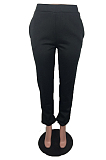 Casual Solid Color Ladies Polyester Long Pants For Daily Wear RB3101
