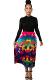 Leisure Multi Polyester Summer Women Pleated Skirt CCY8148
