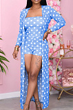 Casual Sexy Polyester Polka Dot Sleeveless Tube Jumpsuit And Coat  WY6668