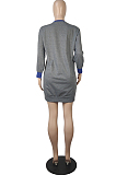 Casual, Loose, Long-Sleeved, Printed Hoodie Dress LML160