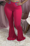 Sexy casual stretch tight flared pants QZ5012