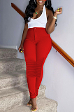 Sexy Casual Mid Waist Tailored Pants Capris Pants