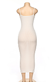 Casual Basics Sporty Pure Color Sleeveless Slip Long Dress