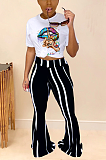 Sexy Casual Round Neck Mouth Graphic Short Sleeve Sets