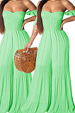 Casual Polyester Chiffon Sleeveless Off Shoulder Ruffle Romper R6201