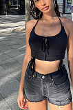 Casual Sexy Sleeveless Cold Shoulder Crop Top