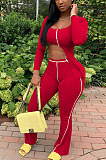 Sexy Night Out Scoop Neck Long Sleeve Spliced Pants Sets