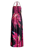 Sexy Polyester Halterneck High Waist Long Dress SN3505