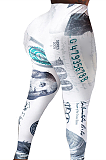Sexy Dollar Graphic Mid Elastic Waist Yoga Pants