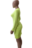 Sexy Polyester Long Sleeve Mini Dress BDF8014