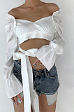 Sexy Casual Off Shoulder knotted Strap Crop Top
