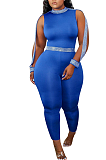 Sexy Pure Color Sleeveless Round Neck Bodycon Jumpsuit