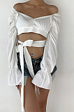Sexy Casual Off Shoulder knotted Strap Crop Top