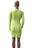 Sexy Polyester Long Sleeve Mini Dress BDF8014