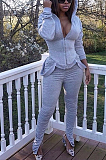 Casual Basics Pure Color Shirred Detail Hoodie Pants Sets