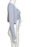 Long sleeve cardigan crop coat  condole belt  slim bottom vest suit
