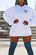 Casual Basics Modest Simplee Pure Color Letter Round Neck Shirt Dress