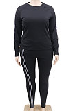 Hot Selling Oversize Striped Patchwork Long Sleeve Tracksuits YF1293