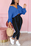 Casual Sporty Simplee Long Sleeve V Neck Off Shoulder Crop Top High Waist Pants Sets YX9233