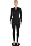 Polyester Long Sleeve Bodycon Jumpsuit SMY8037