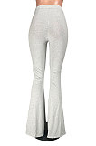 Casual Cotton Blend Long Pants Flare Leg Pants W8320